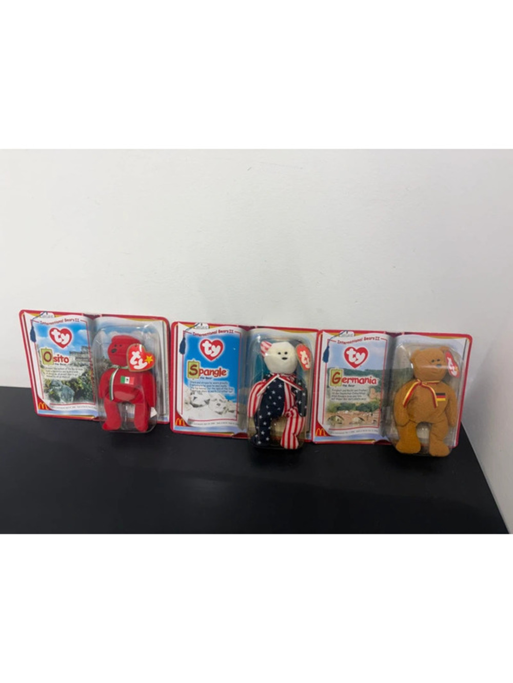 Vintage Set of 3 McDonald's Teenie Beanie Babies International Bears II 2000